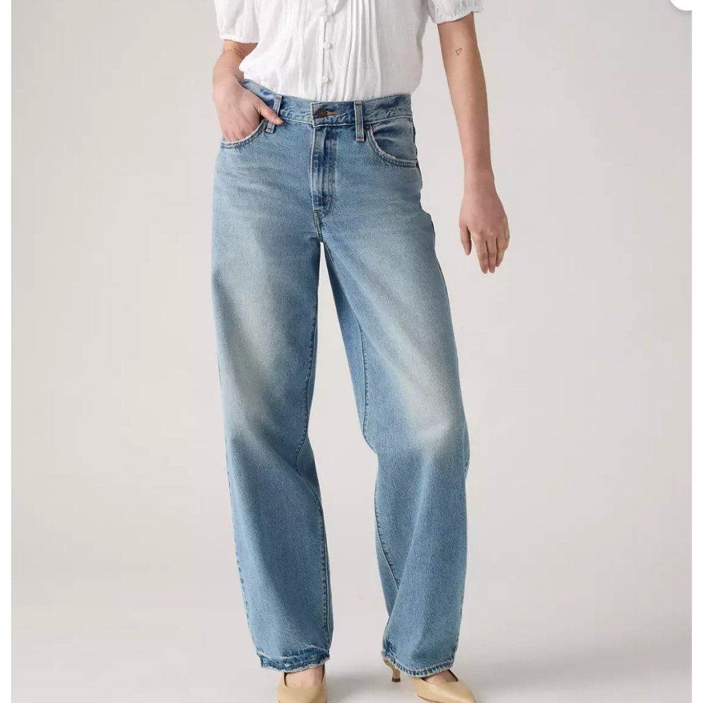 New Levi's Women's Premium 28x32 Baggy Dad Jeans Easy Days - Medium Wash